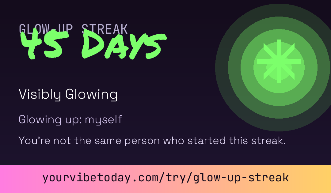 Glow-Up Streak card