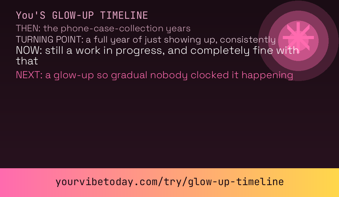 Glow-up timeline card