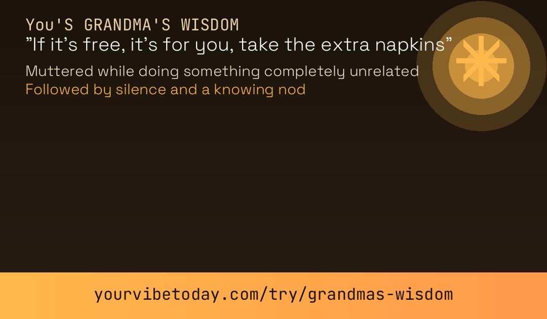 Grandma's wisdom quote card
