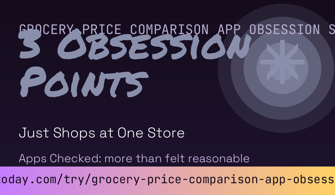 Grocery Price Comparison App Obsession Score card preview