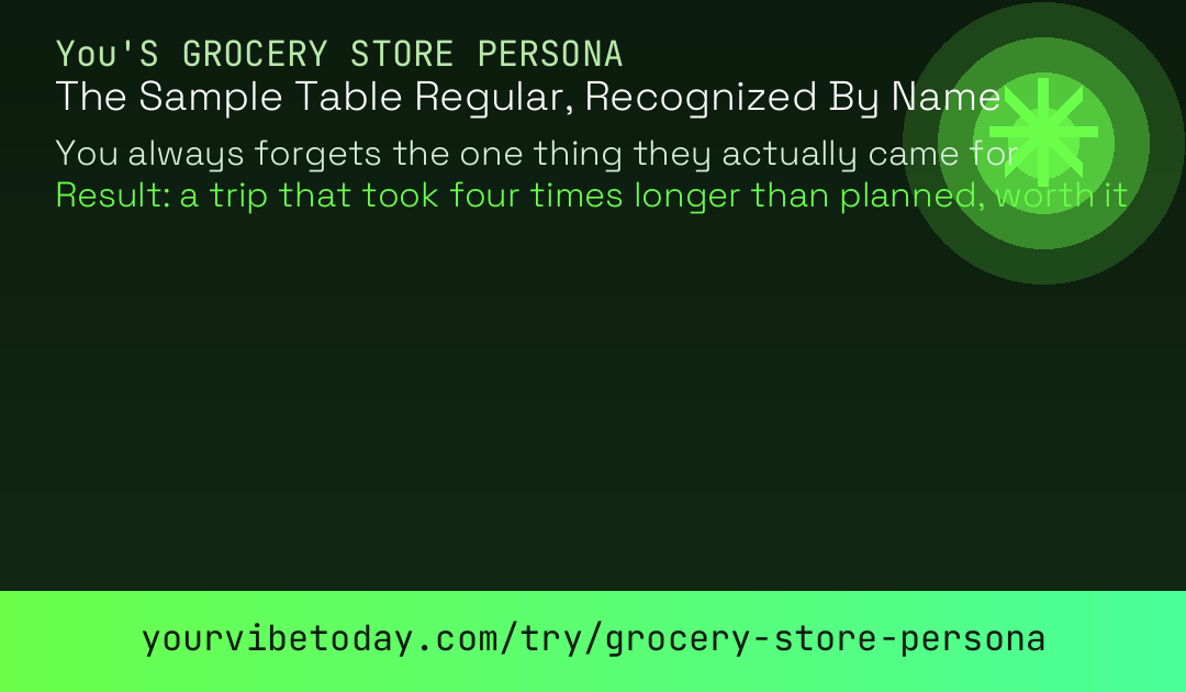 Grocery store persona card