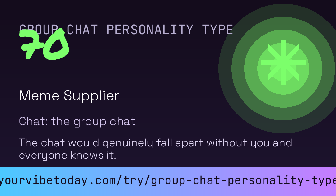 Group Chat Personality Type card