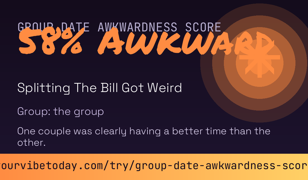 Group Date Awkwardness Score card