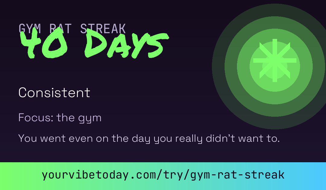 Gym Rat Streak card