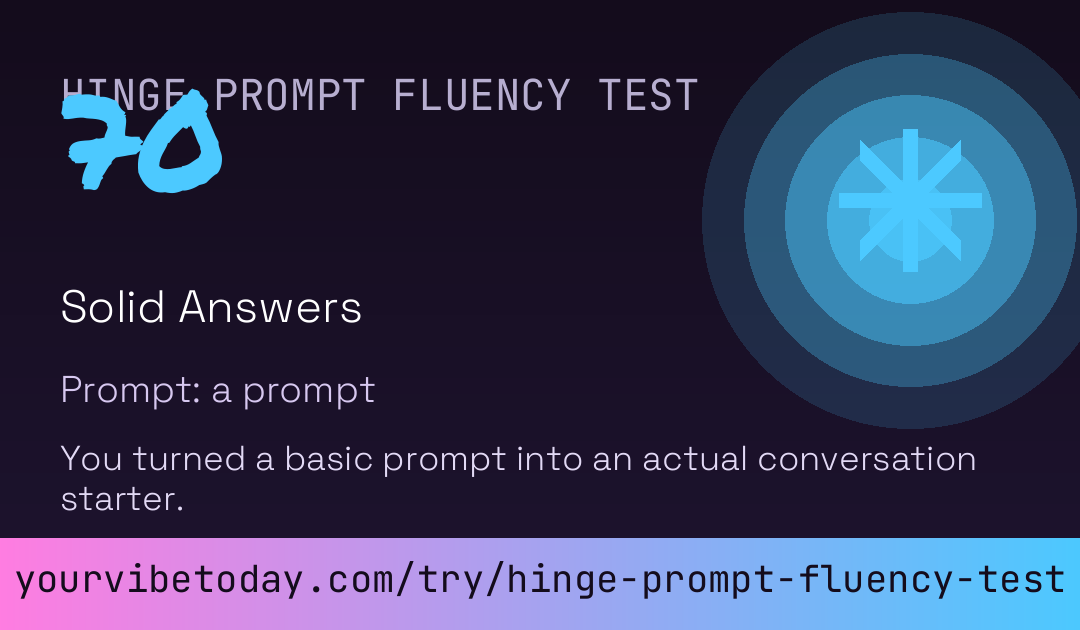 Hinge Prompt Fluency Test card preview