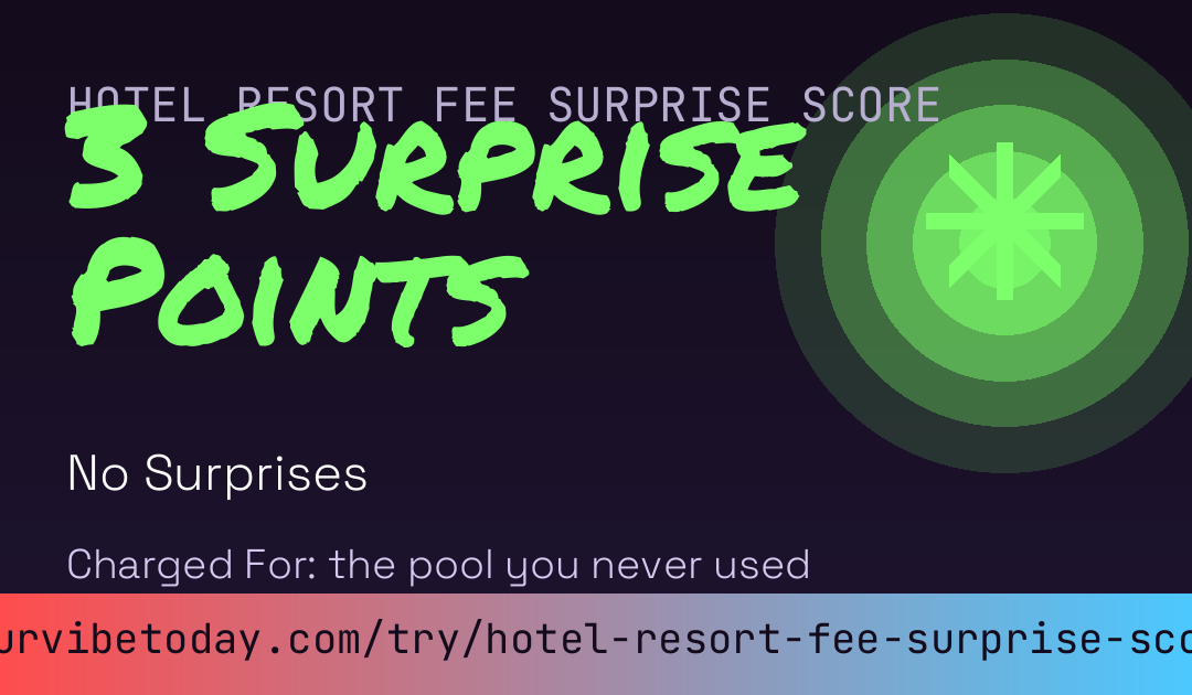 Hotel Resort Fee Surprise Score card preview