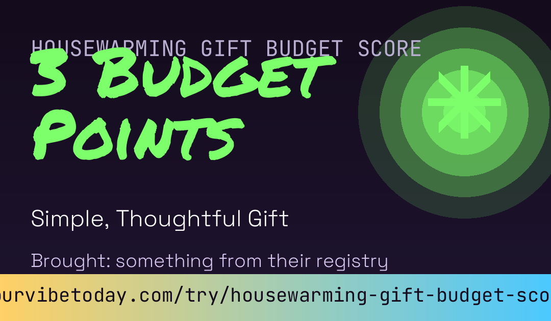 Housewarming Gift Budget Score card preview