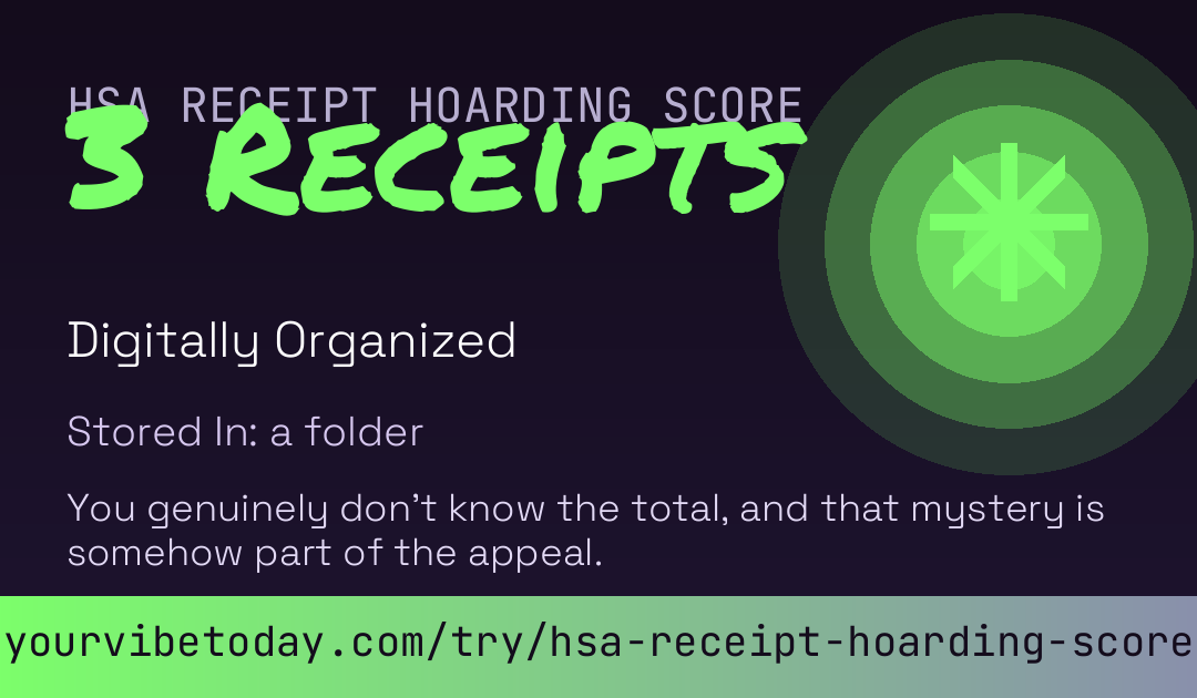HSA Receipt Hoarding Score card preview