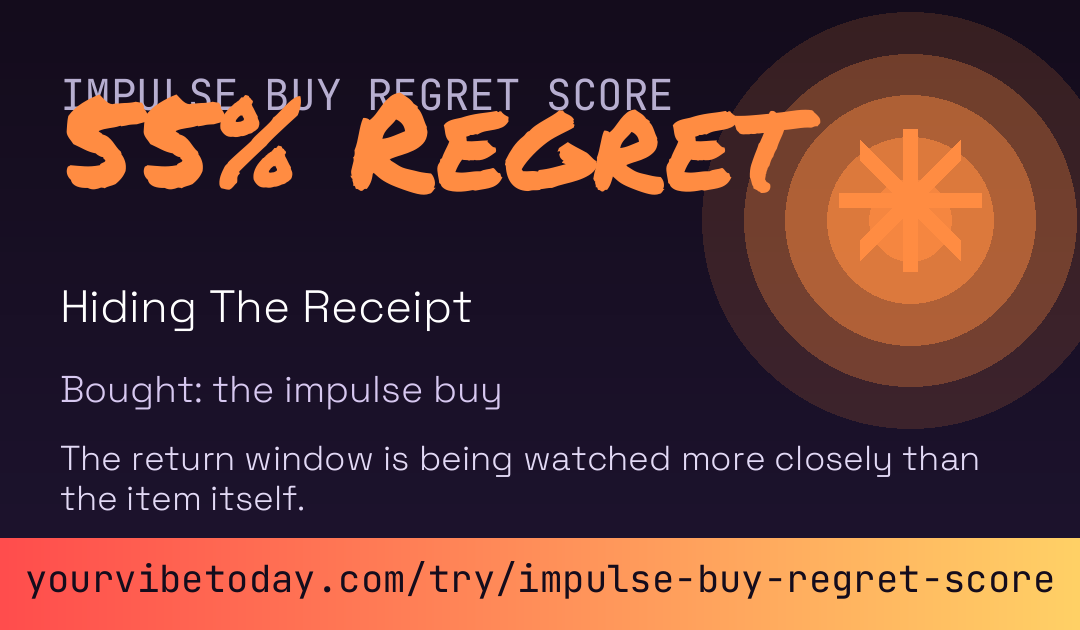 Impulse Buy Regret Score card preview