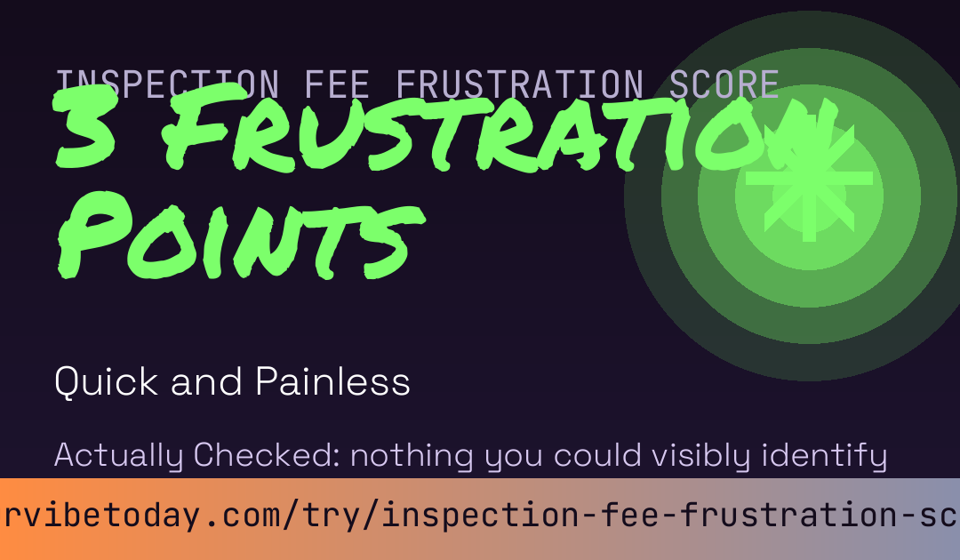 Inspection Fee Frustration Score card