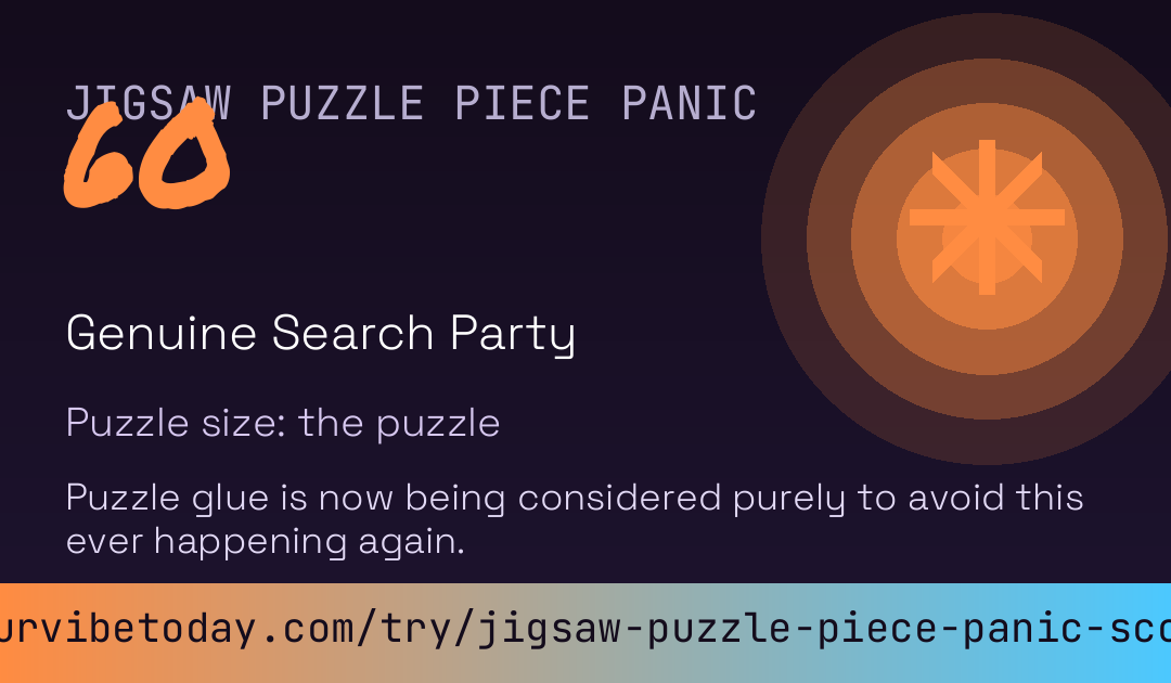 Jigsaw Puzzle Piece Panic Score card