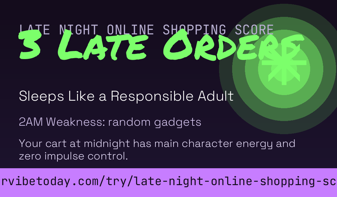 Late Night Online Shopping Score card preview