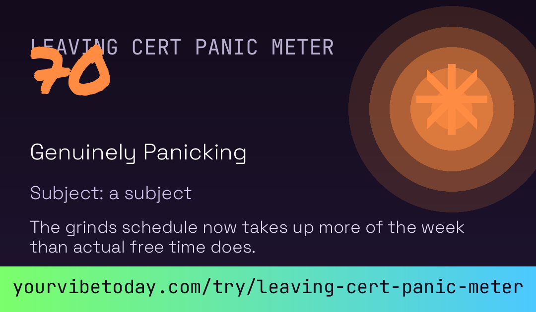 Leaving Cert Panic Meter card preview