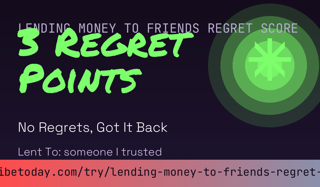 Lending Money to Friends Regret Score card