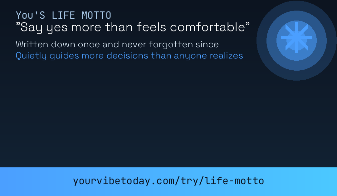 Life motto card