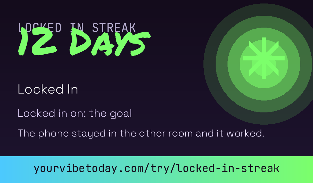 Locked In Streak card