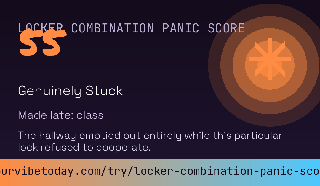 Locker Combination Panic Score card preview