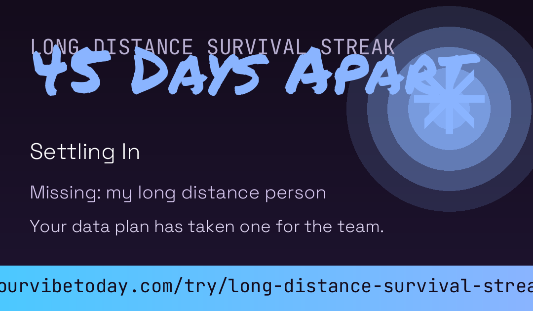 Long Distance Survival Streak card preview