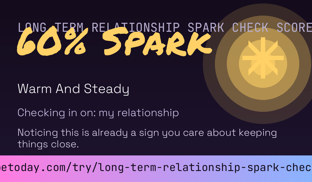 Long Term Relationship Spark Check Score card