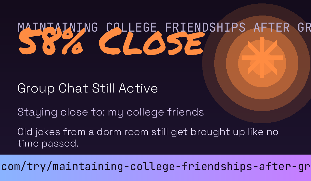 Maintaining College Friendships After Graduation Score card preview