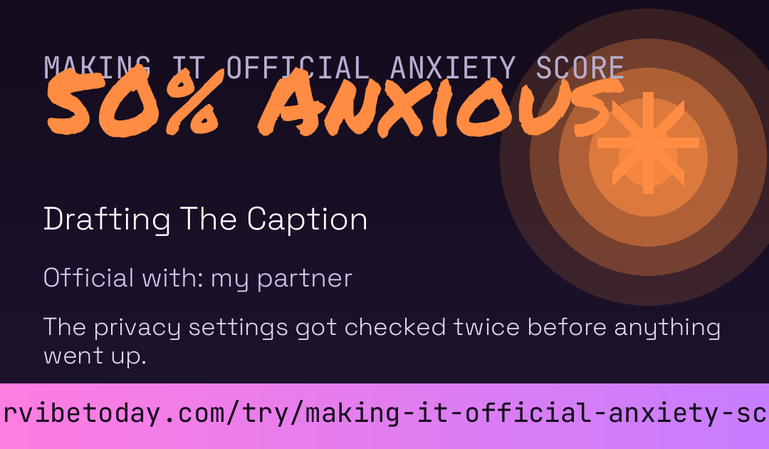 Making It Official Anxiety Score card