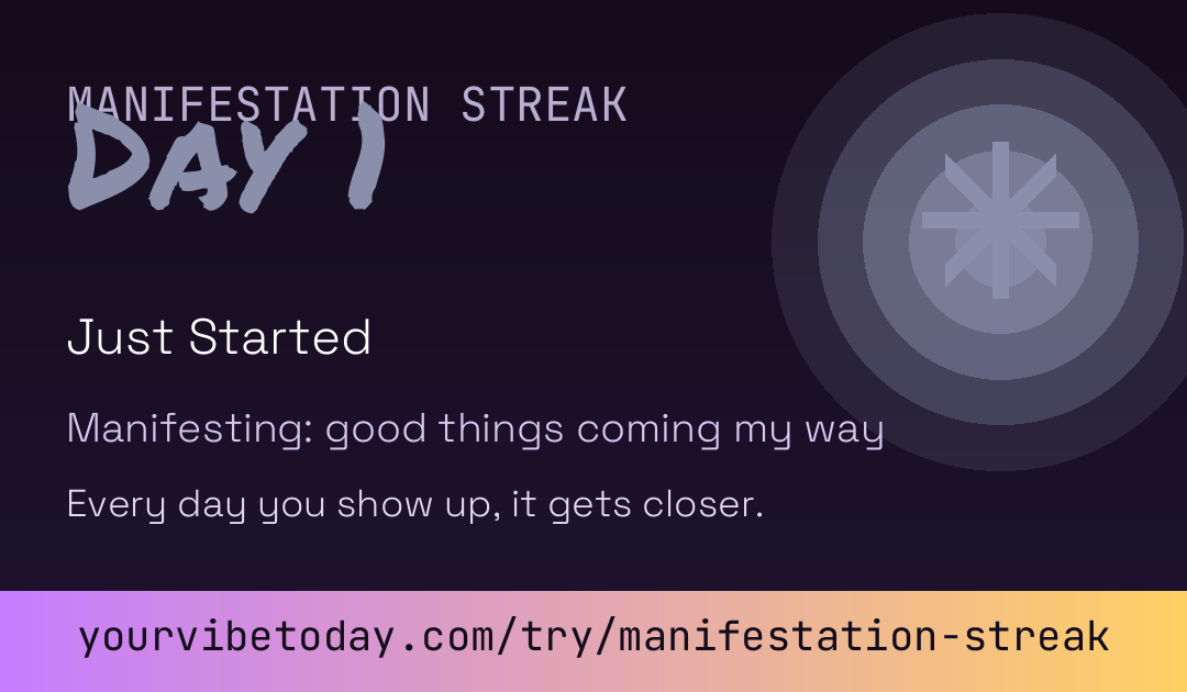 Manifestation streak card