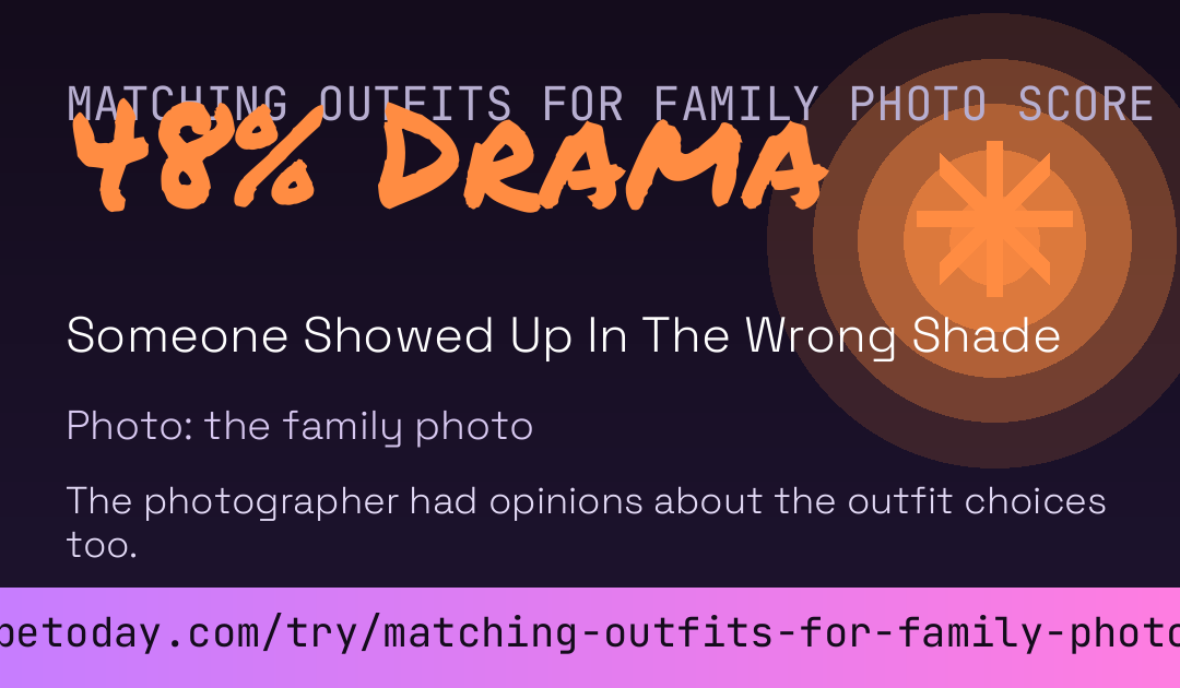 Matching Outfits For Family Photo Score card