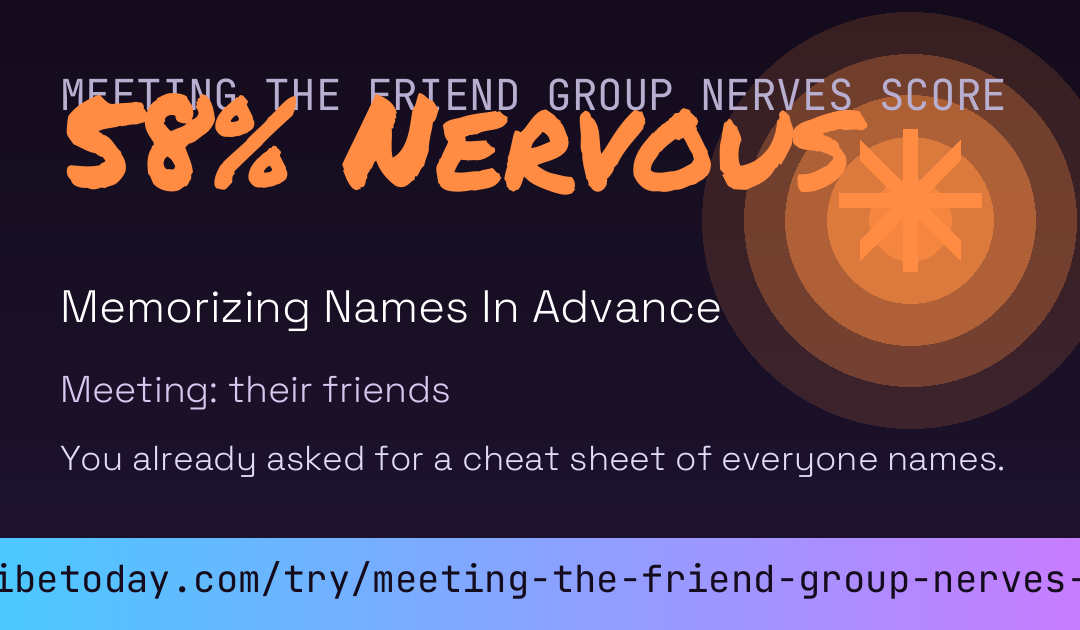 Meeting The Friend Group Nerves Score card