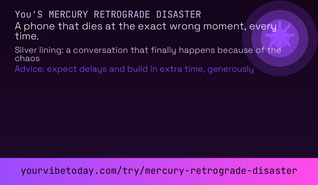 Mercury retrograde disaster card