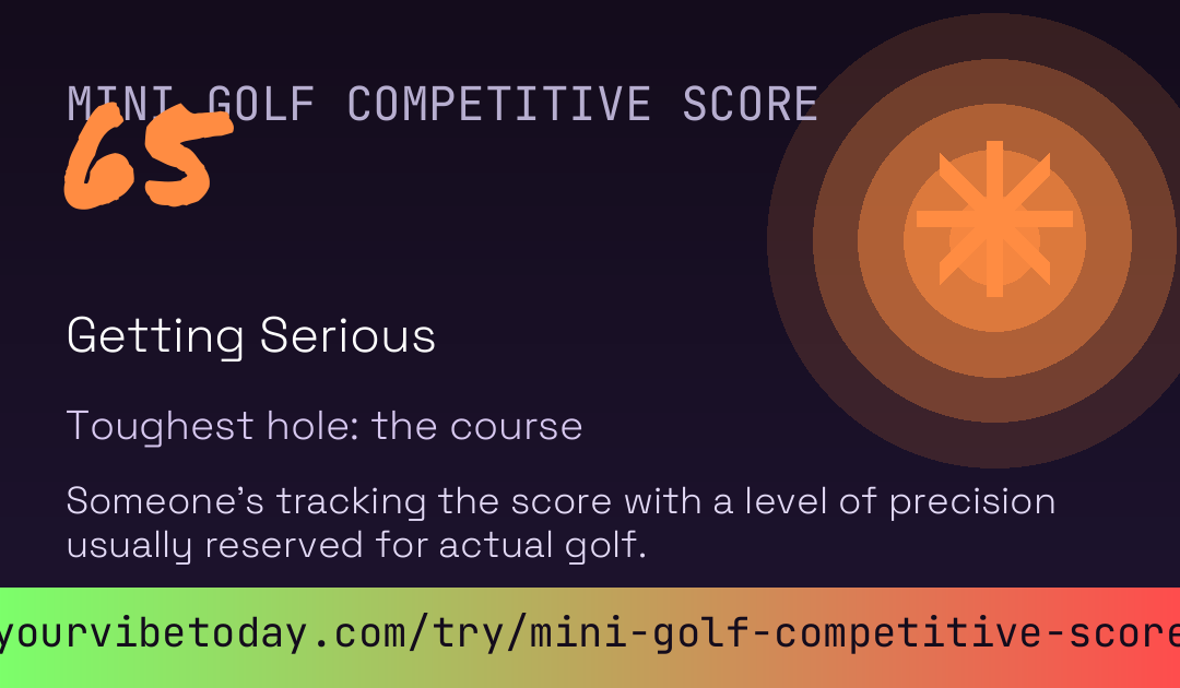 Mini Golf Competitive Score card preview