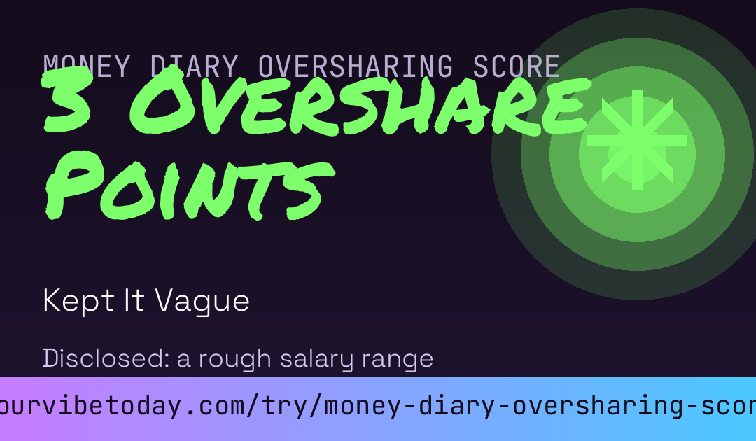 Money Diary Oversharing Score card