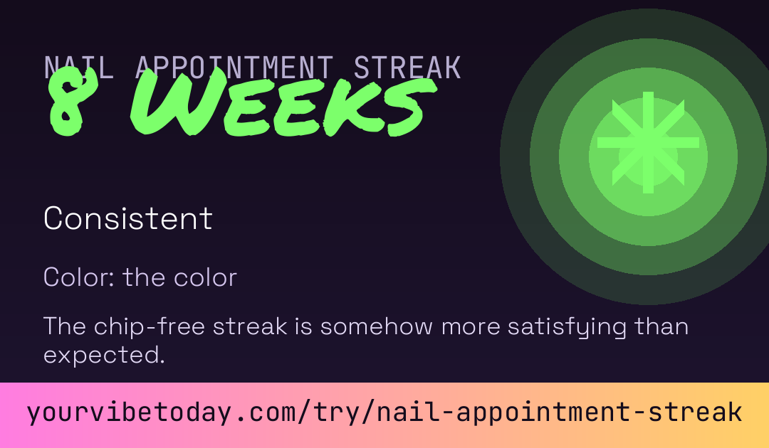 Nail Appointment Streak card preview