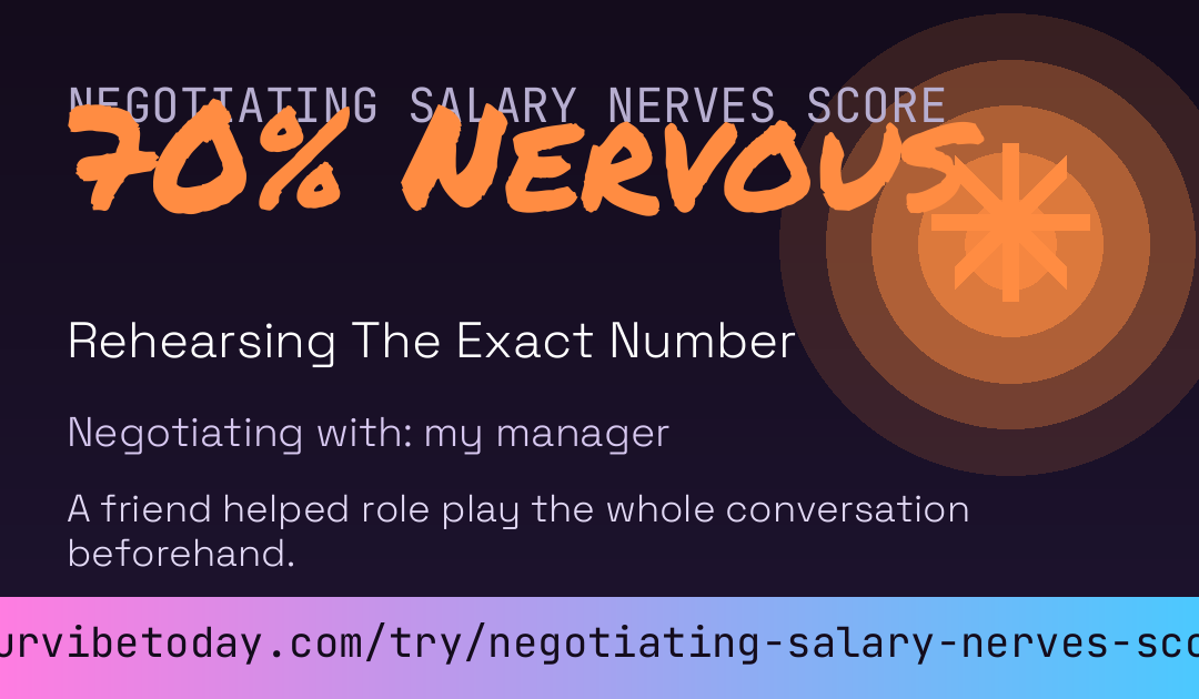 Negotiating Salary Nerves Score card preview
