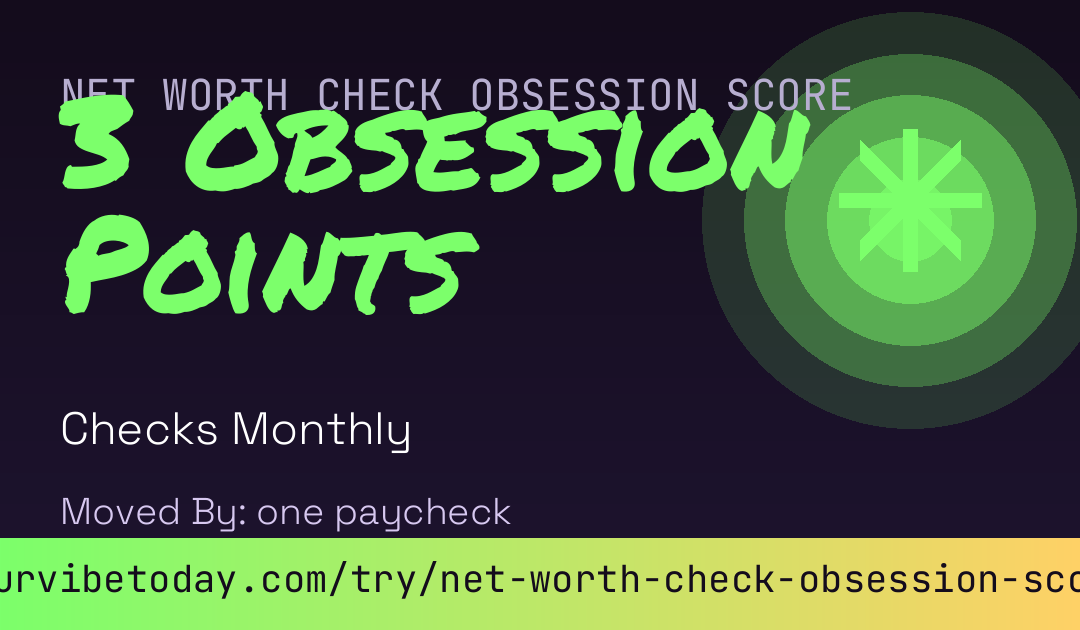 Net Worth Check Obsession Score card