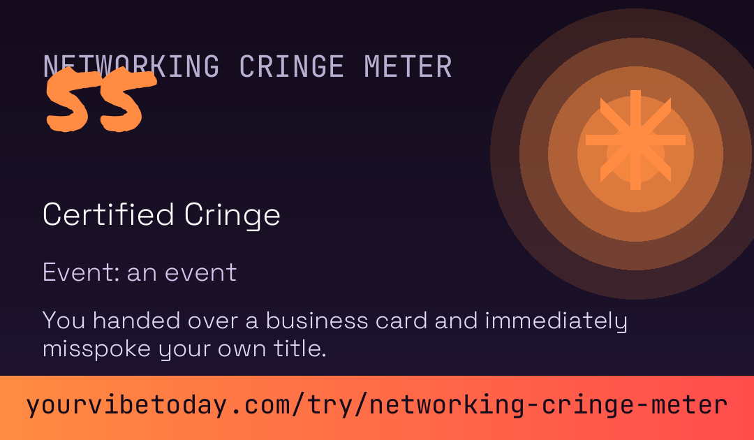 Networking Cringe Meter card preview