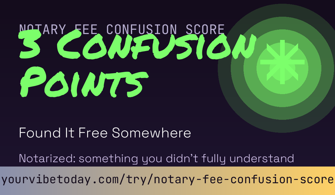 Notary Fee Confusion Score card