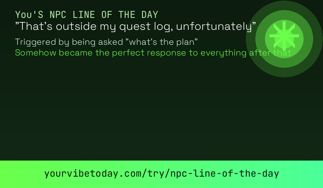 NPC line of the day card