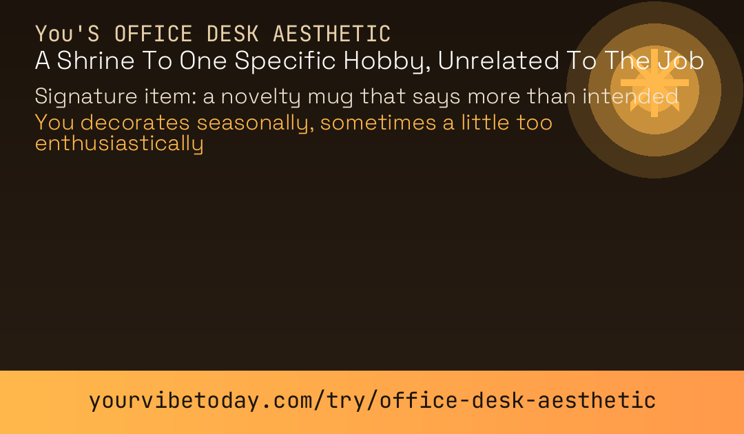 Office desk aesthetic card