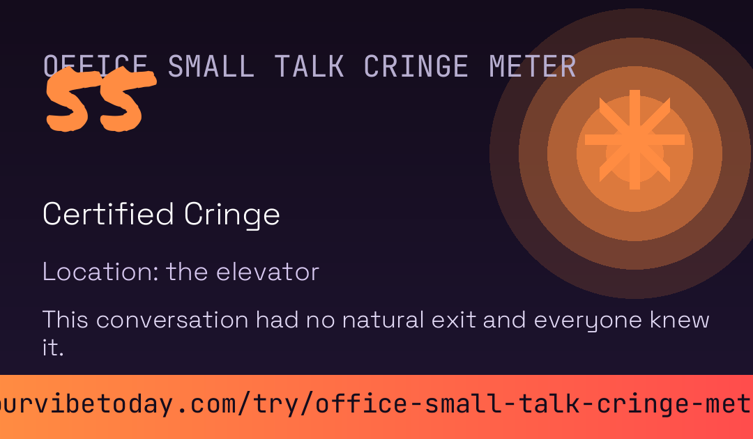 Office Small Talk Cringe Meter card
