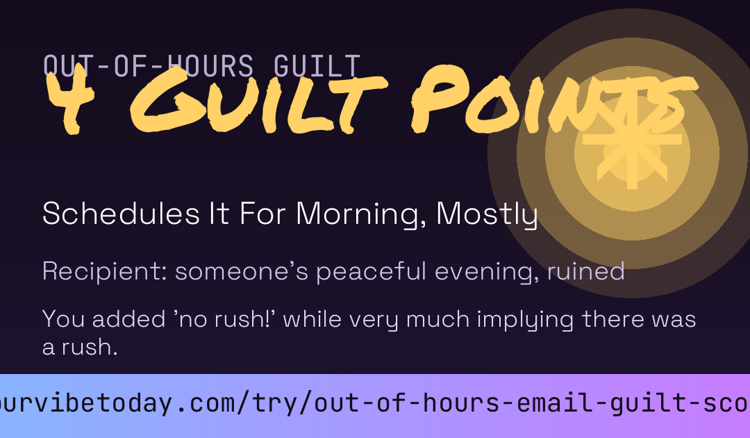Out-of-Hours Email Guilt Score card preview
