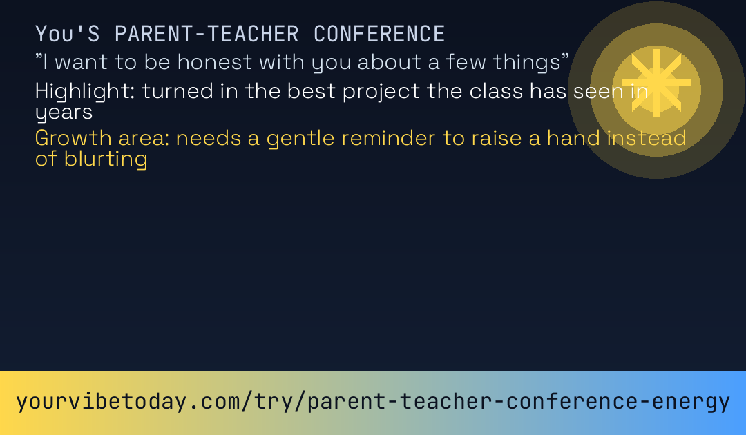 Parent-teacher conference energy card
