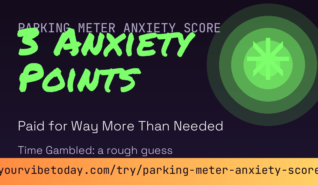 Parking Meter Anxiety Score card