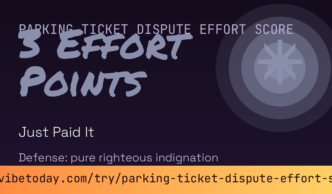 Parking Ticket Dispute Effort Score card