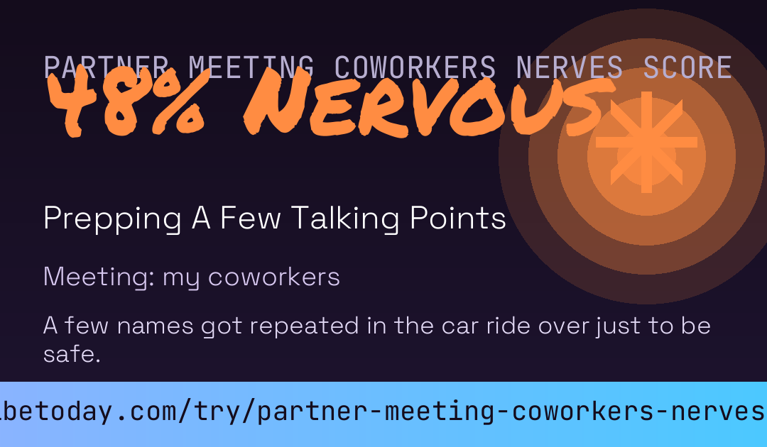 Partner Meeting Coworkers Nerves Score card preview
