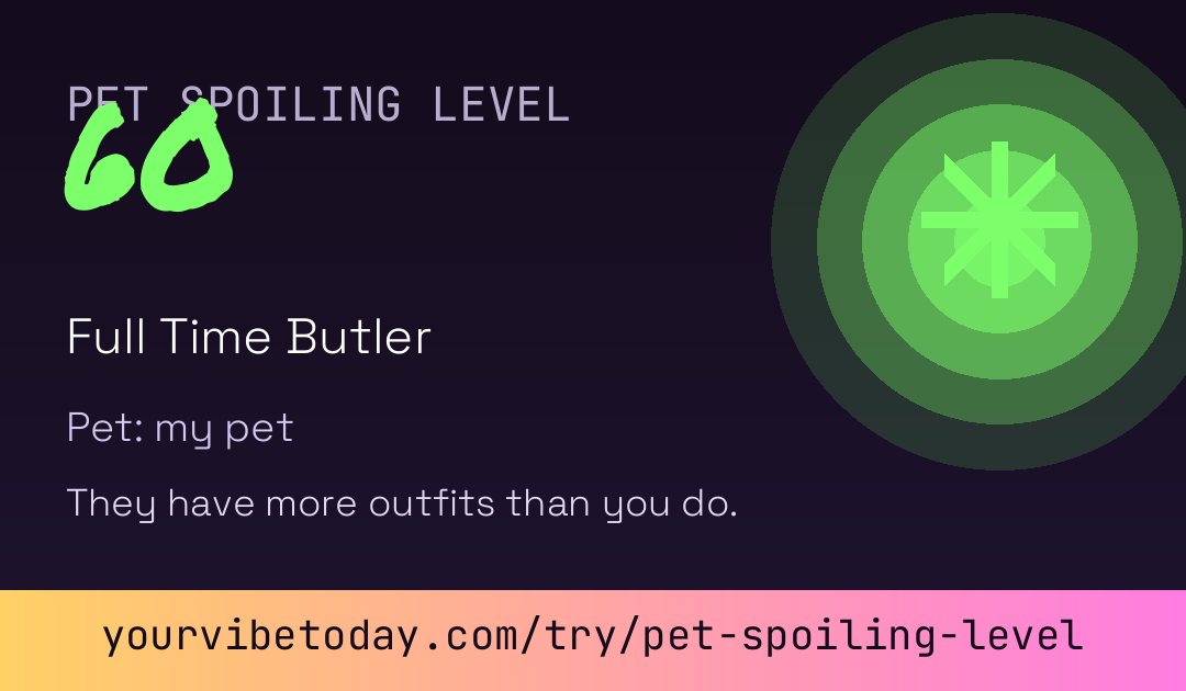 Pet Spoiling Level card