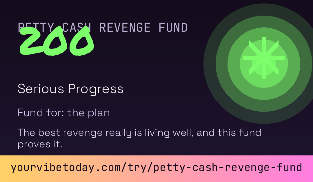 Petty Cash Revenge Fund Tracker card