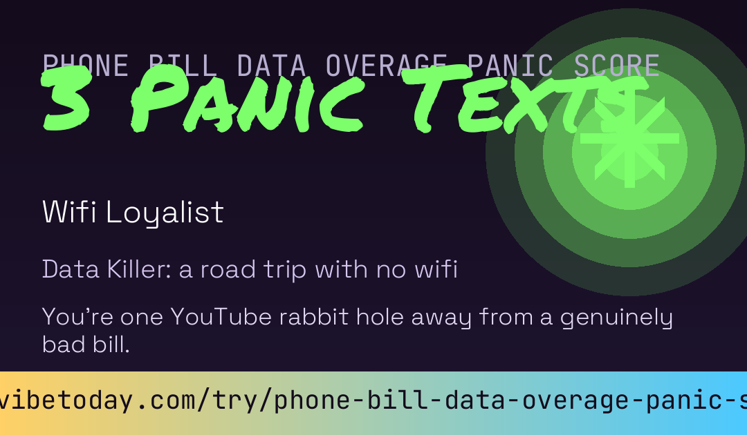 Phone Bill Data Overage Panic Score card preview
