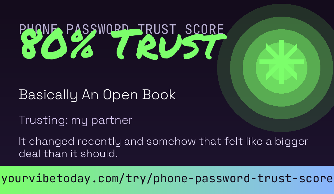 Phone Password Trust Score card