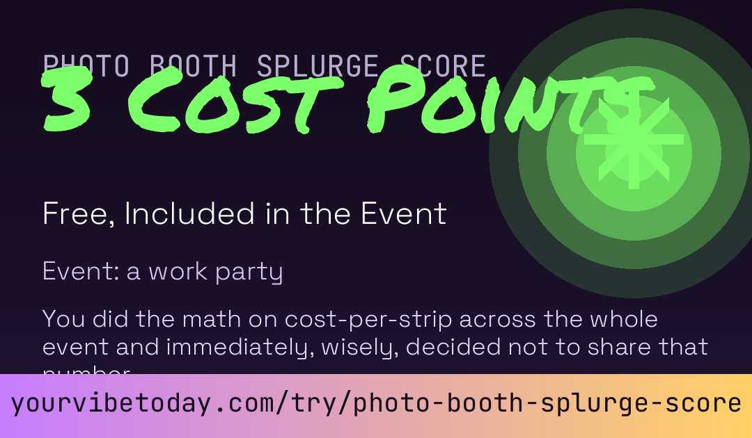 Photo Booth Splurge Score card preview