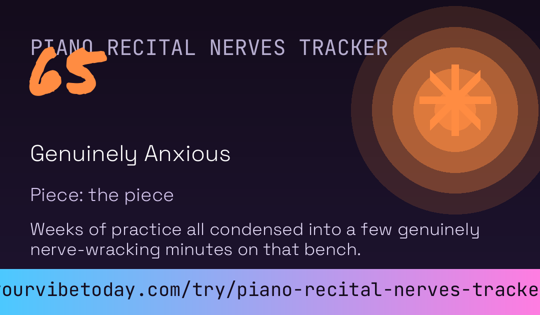 Piano Recital Nerves Tracker card